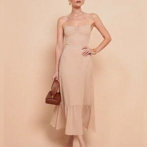 **LAST CHANCE**Reformation Emersyn Dress in Champagne
